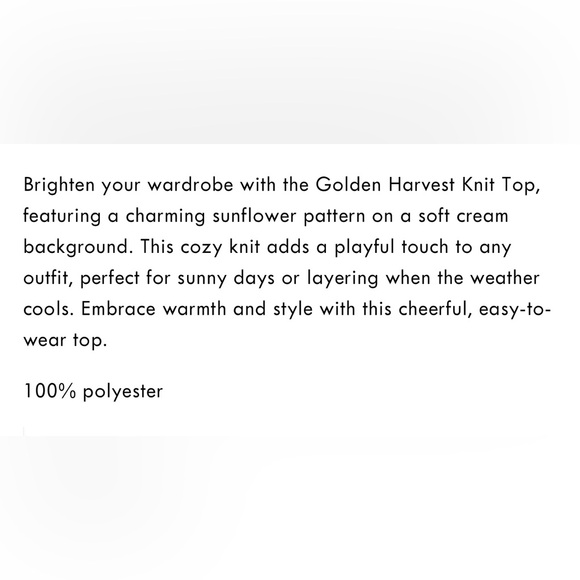 Golden Harvest Knit Top - Picture 6 of 7